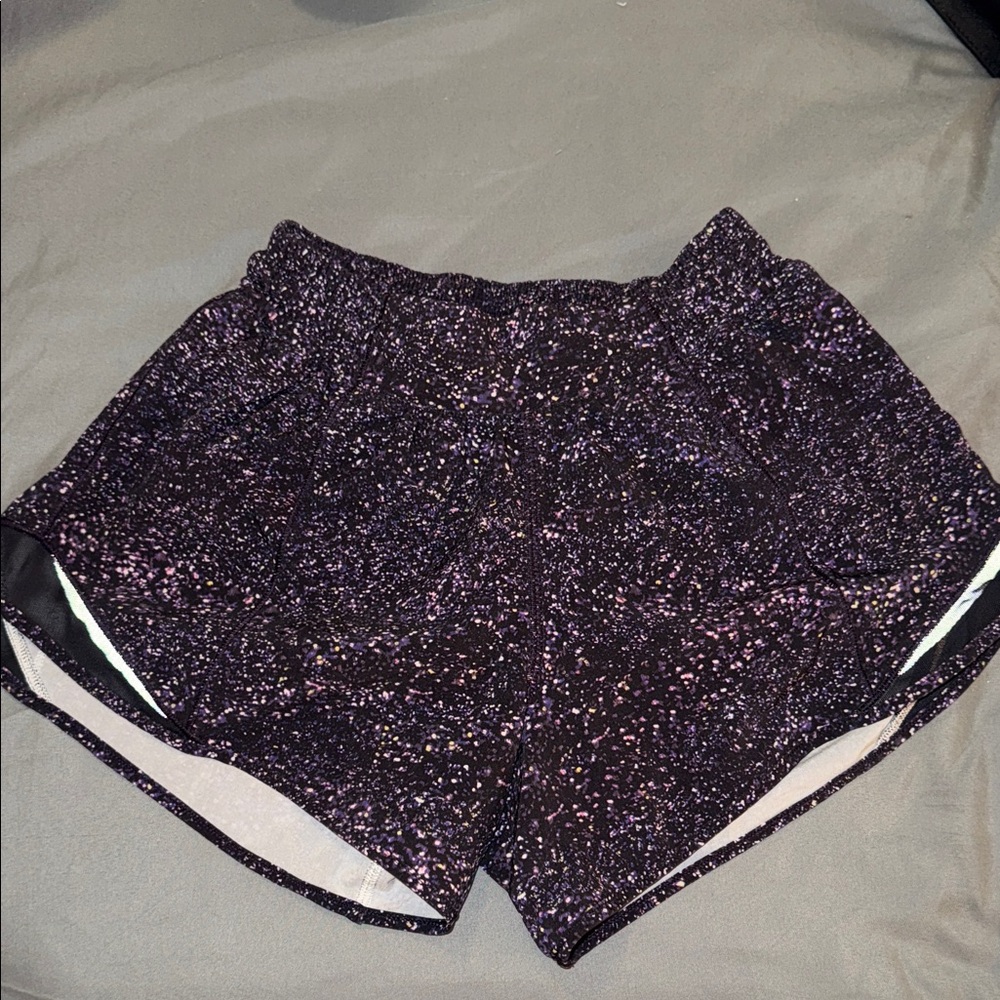 lululemon athletica Glitter Black Athletic Shorts